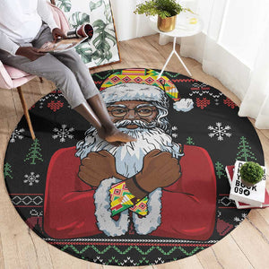 Santa Claus African Christmas Round Carpet Traditional Costume