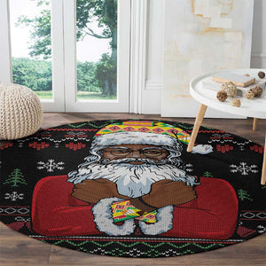 Santa Claus African Christmas Round Carpet Traditional Costume