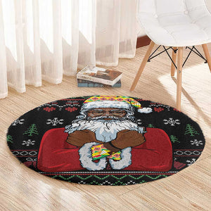 Santa Claus African Christmas Round Carpet Traditional Costume