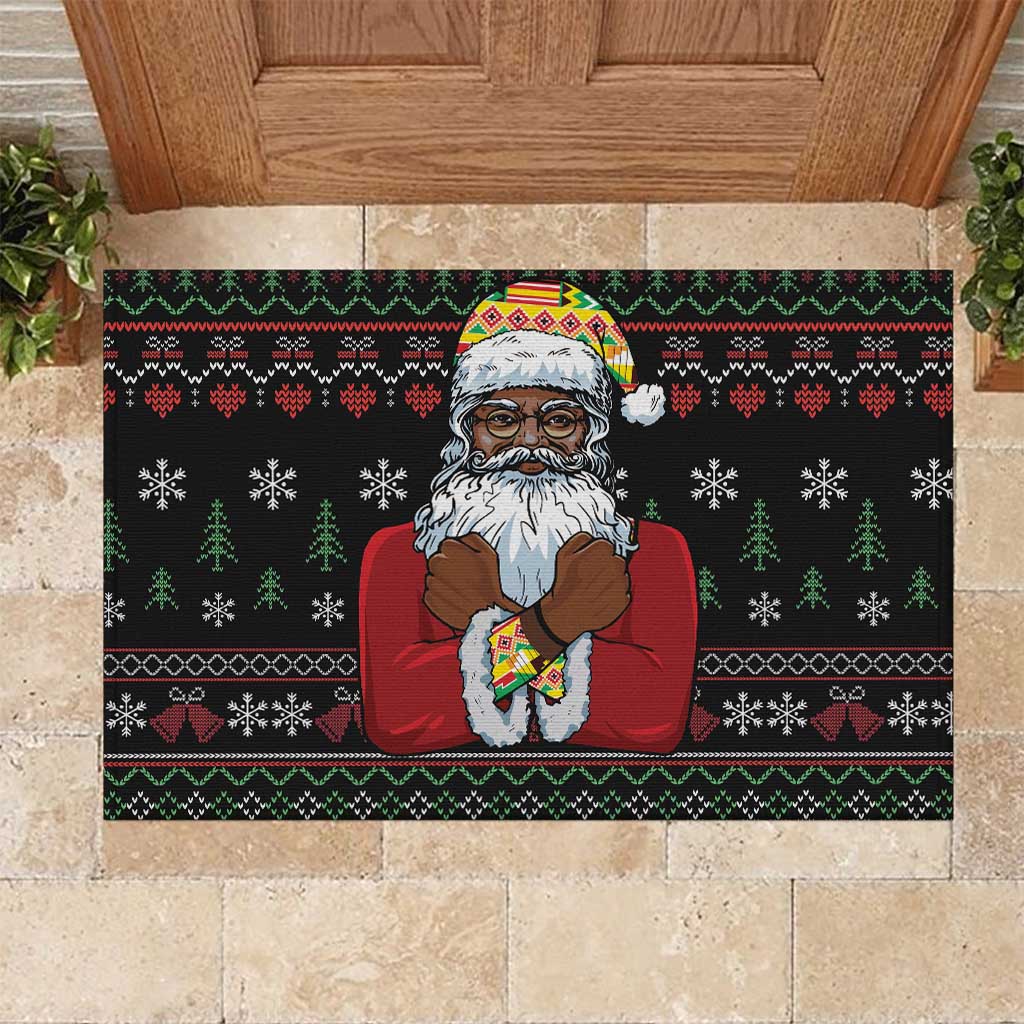 Santa Claus African Christmas Rubber Doormat Traditional Costume