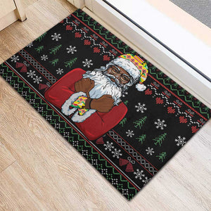 Santa Claus African Christmas Rubber Doormat Traditional Costume