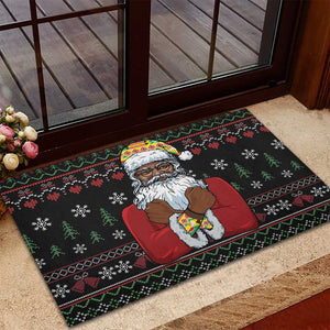 Santa Claus African Christmas Rubber Doormat Traditional Costume