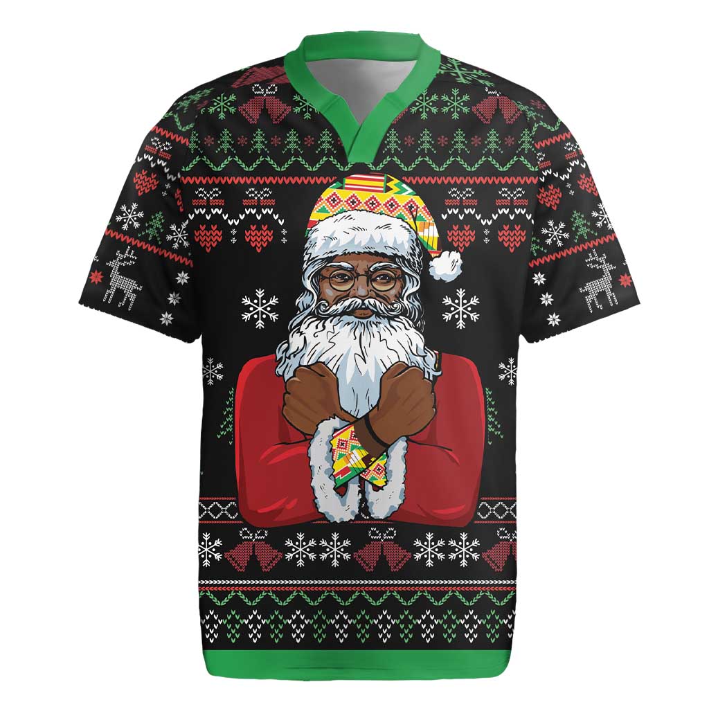 Santa Claus African Christmas Rugby Jersey Traditional Costume