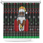 Santa Claus African Christmas Shower Curtain Traditional Costume