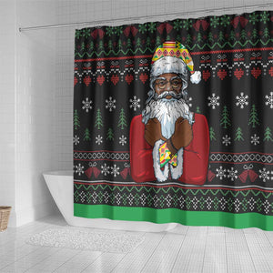 Santa Claus African Christmas Shower Curtain Traditional Costume