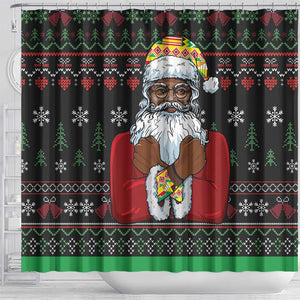 Santa Claus African Christmas Shower Curtain Traditional Costume