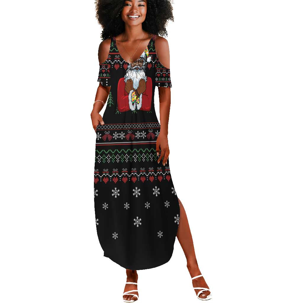 Santa Claus African Christmas Summer Maxi Dress Traditional Costume