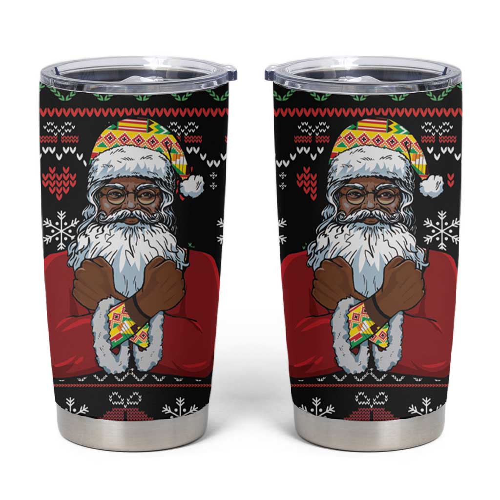 Santa Claus African Christmas Tumbler Cup Traditional Costume