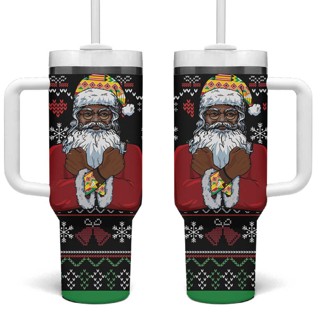 Santa Claus African Christmas Tumbler With Handle Traditional Costume