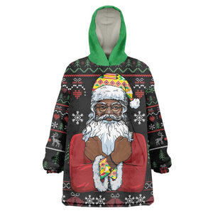 Santa Claus African Christmas Wearable Blanket Hoodie Traditional Costume