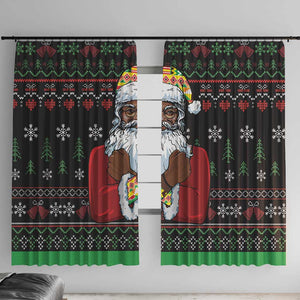 Santa Claus African Christmas Window Curtain Traditional Costume