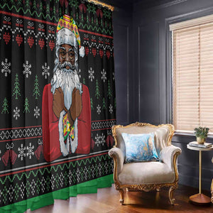 Santa Claus African Christmas Window Curtain Traditional Costume