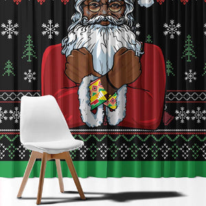 Santa Claus African Christmas Window Curtain Traditional Costume