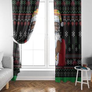 Santa Claus African Christmas Window Curtain Traditional Costume