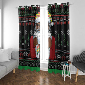 Santa Claus African Christmas Window Curtain Traditional Costume