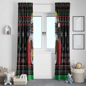 Santa Claus African Christmas Window Curtain Traditional Costume