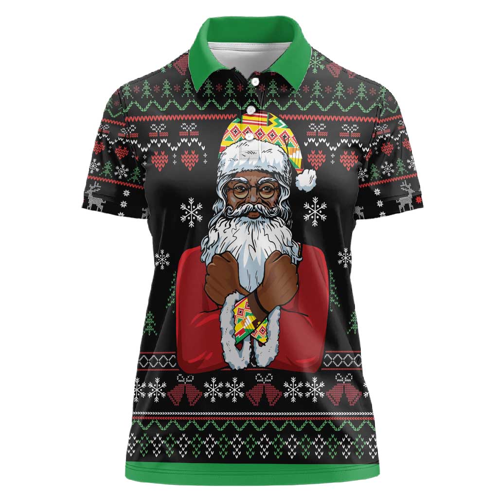 Santa Claus African Christmas Women Polo Shirt Traditional Costume