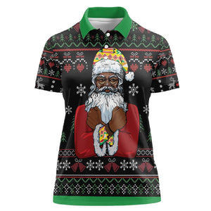 Santa Claus African Christmas Women Polo Shirt Traditional Costume