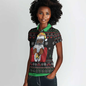 Santa Claus African Christmas Women Polo Shirt Traditional Costume