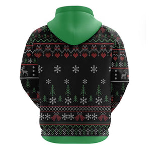 Santa Claus African Christmas Zip Hoodie Traditional Costume