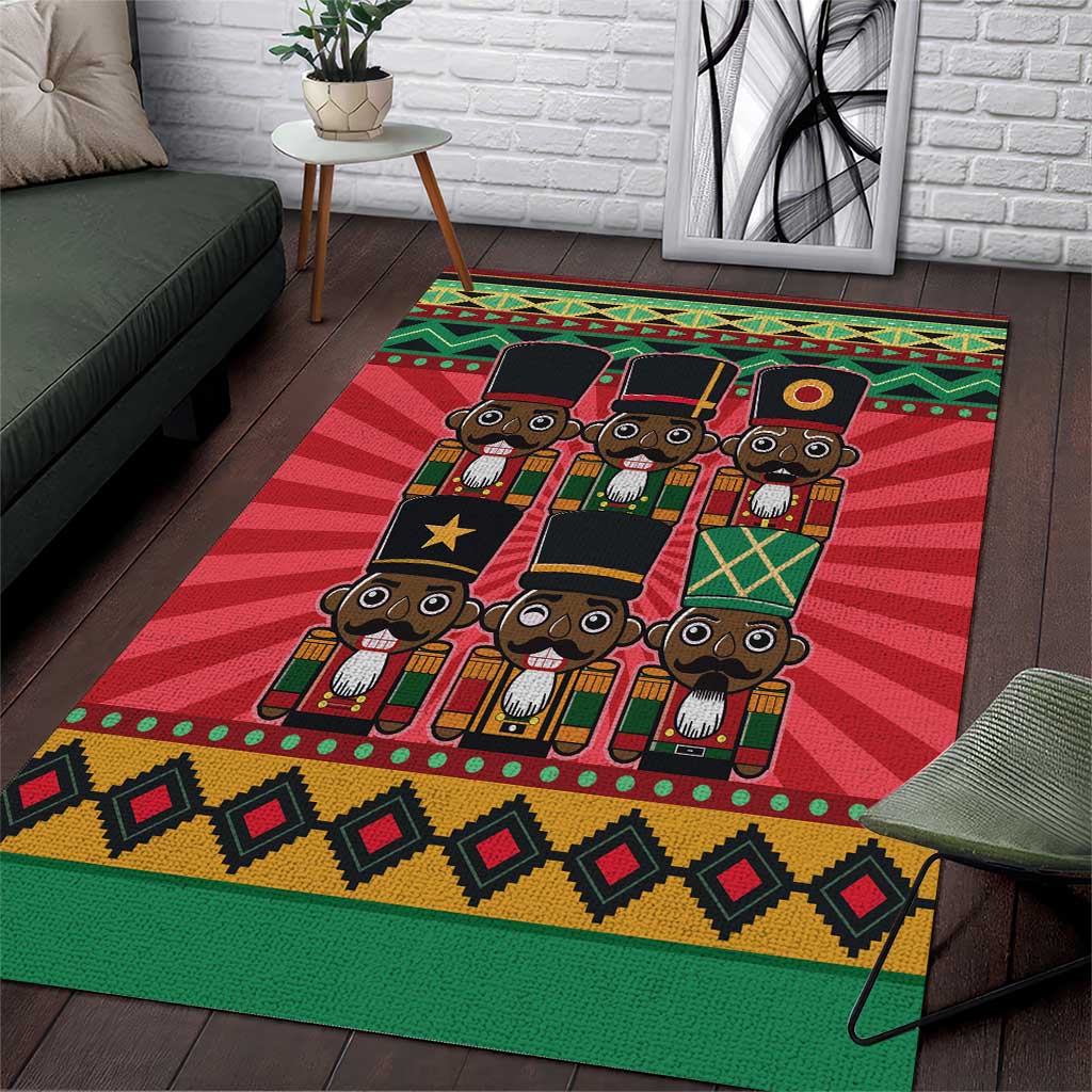 Black Nutcrackers Area Rug Afro Christmas