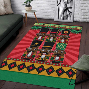 Black Nutcrackers Area Rug Afro Christmas