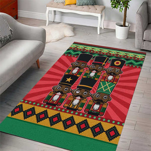 Black Nutcrackers Area Rug Afro Christmas