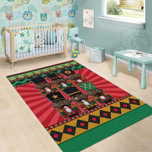 Black Nutcrackers Area Rug Afro Christmas