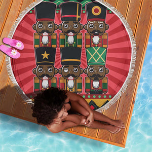 Black Nutcrackers Beach Blanket Afro Christmas