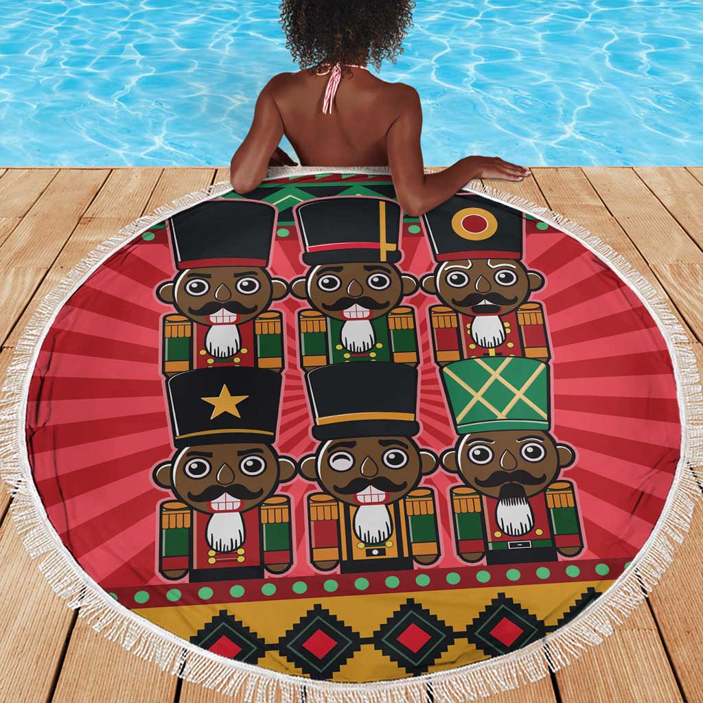 Black Nutcrackers Beach Blanket Afro Christmas