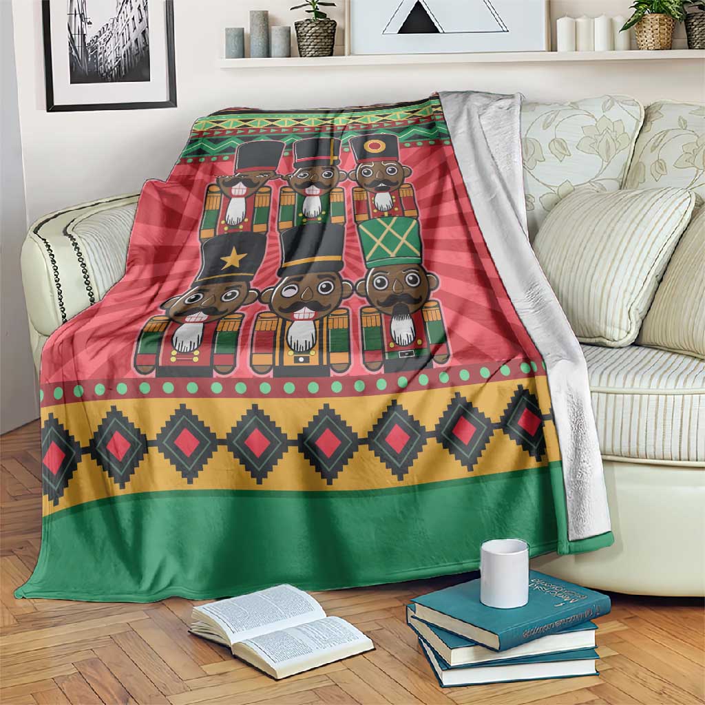 Black Nutcrackers Blanket Afro Christmas