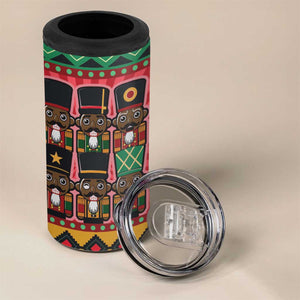 Black Nutcrackers 4 in 1 Can Cooler Tumbler Afro Christmas