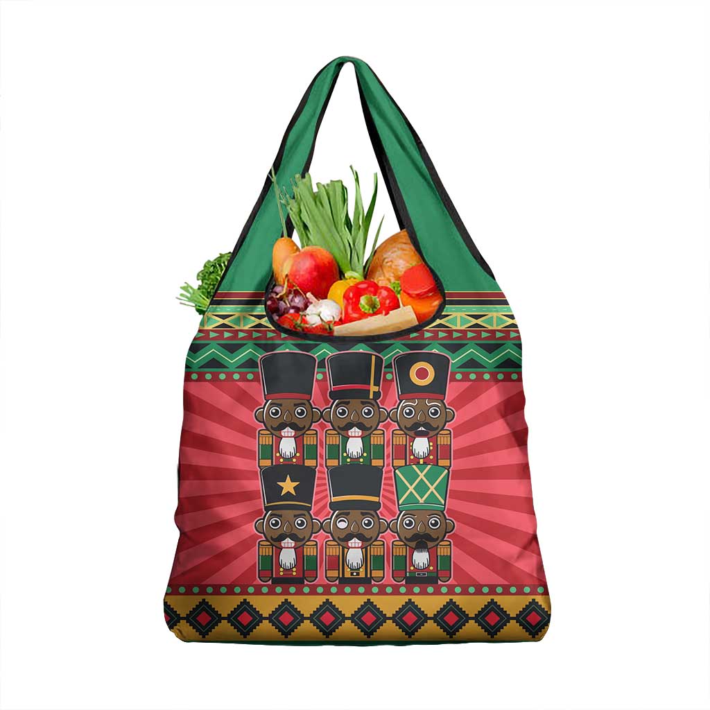 Black Nutcrackers Grocery Bag Afro Christmas
