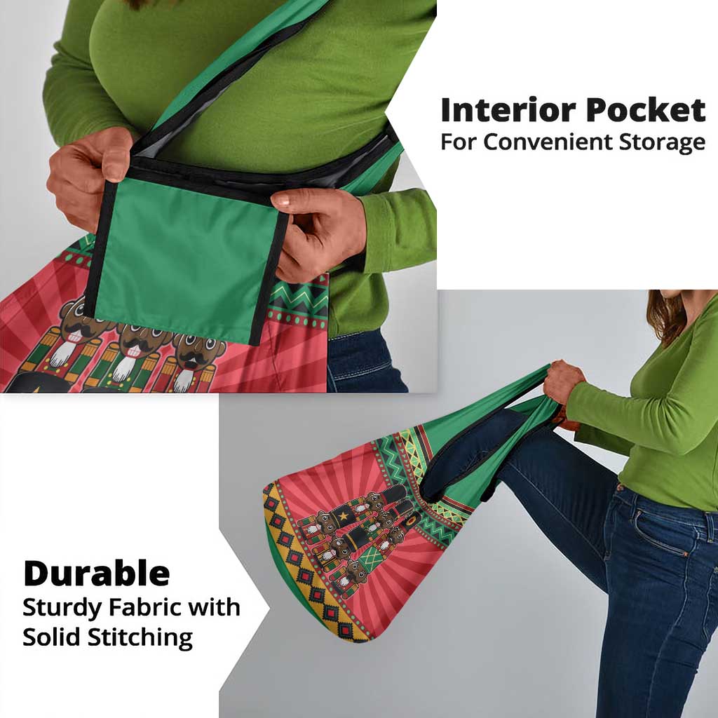 Black Nutcrackers Grocery Bag Afro Christmas