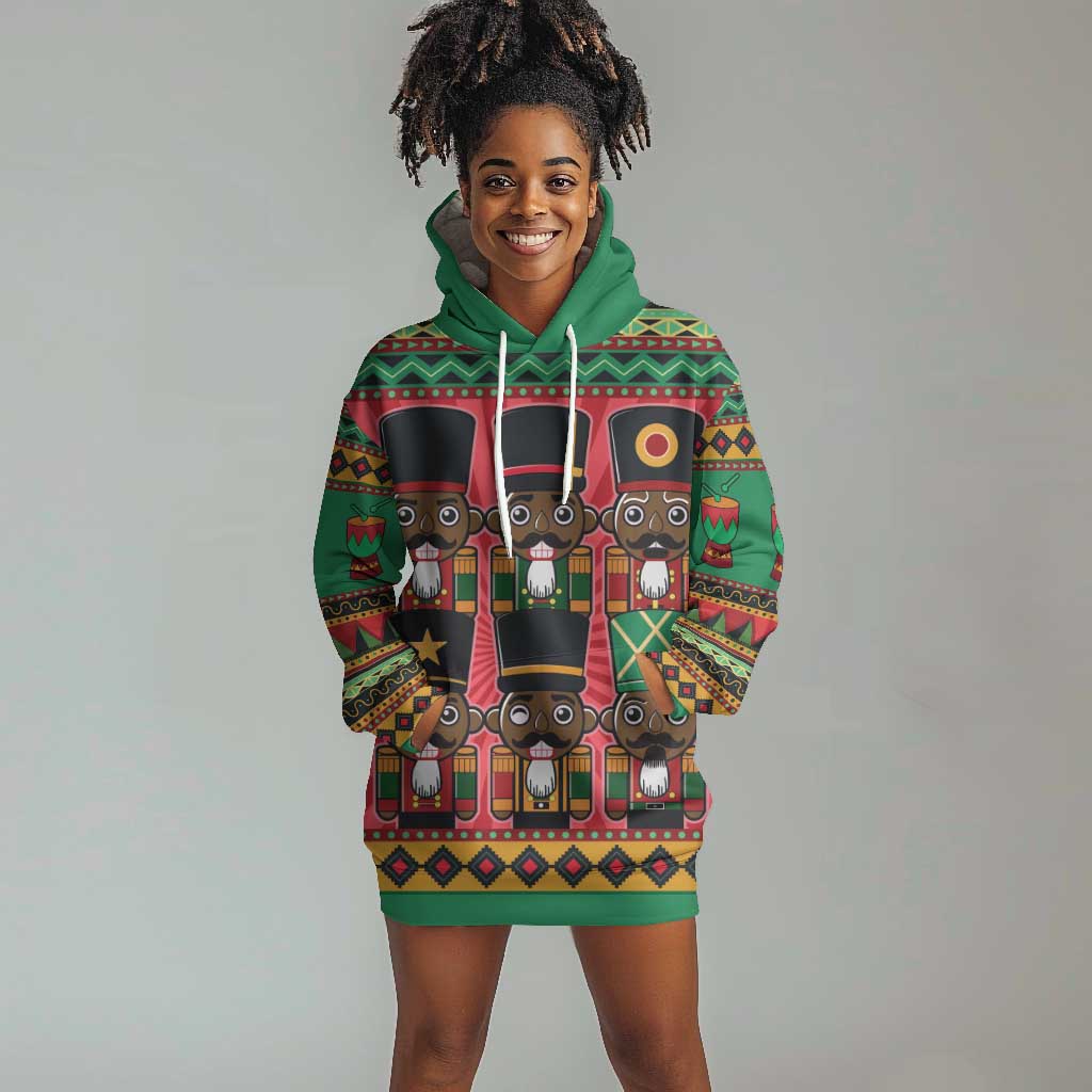 Black Nutcrackers Hoodie Dress Afro Christmas