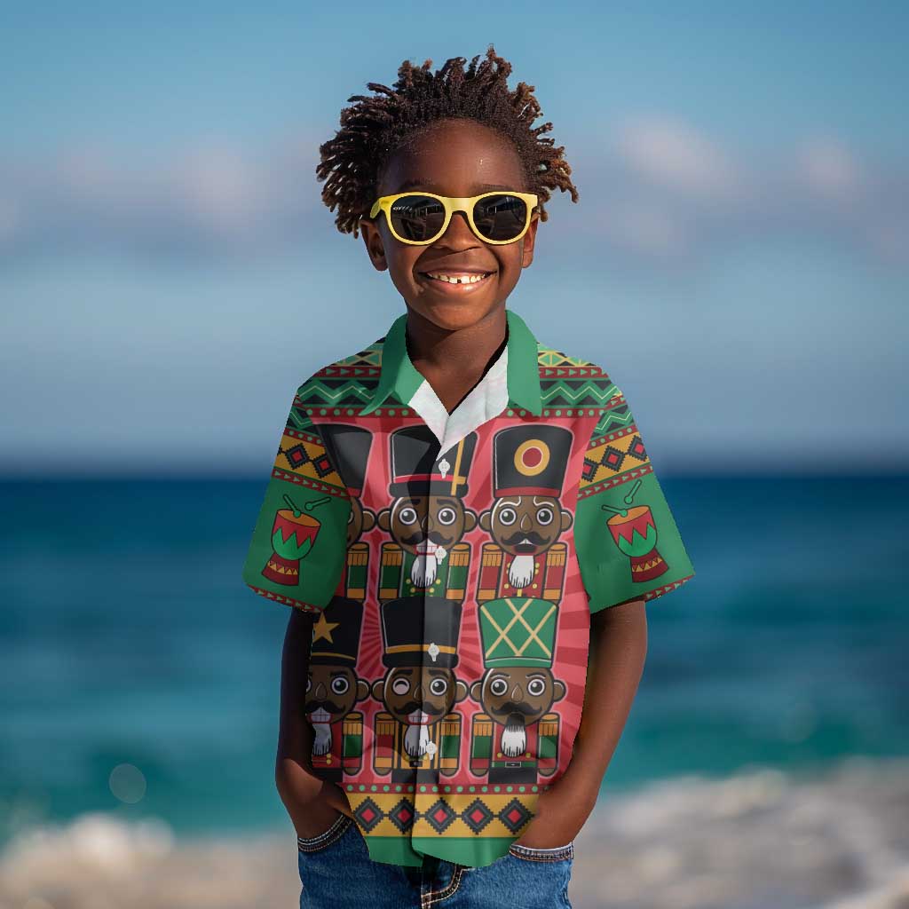 Black Nutcrackers Kid Hawaiian Shirt Afro Christmas