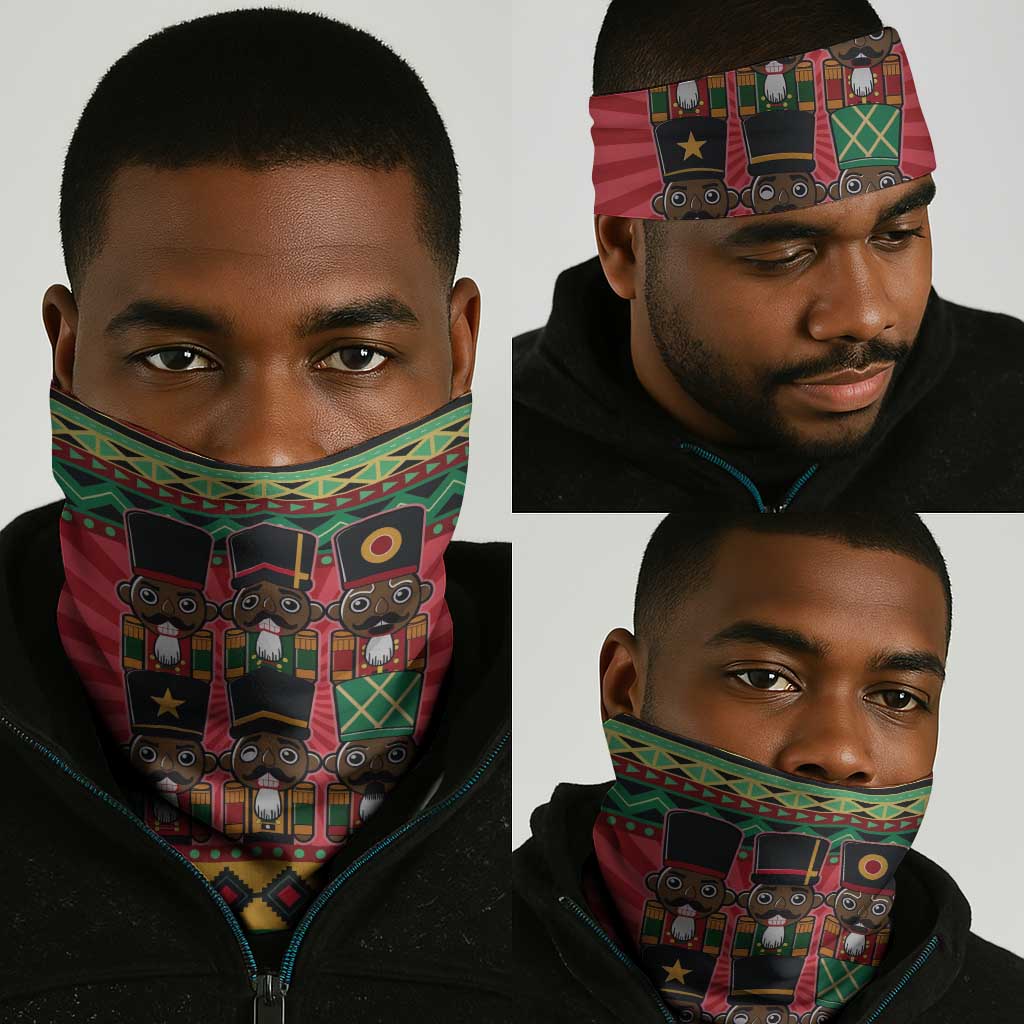 Black Nutcrackers Neck Gaiter Afro Christmas DT03
