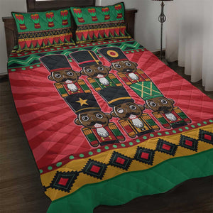 Black Nutcrackers Quilt Bed Set Afro Christmas