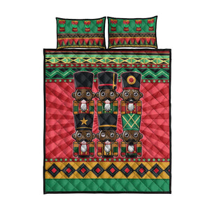 Black Nutcrackers Quilt Bed Set Afro Christmas