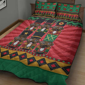 Black Nutcrackers Quilt Bed Set Afro Christmas