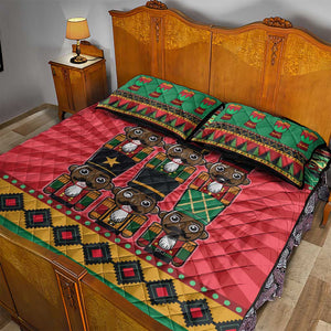 Black Nutcrackers Quilt Bed Set Afro Christmas