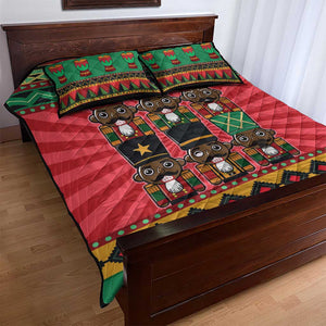 Black Nutcrackers Quilt Bed Set Afro Christmas