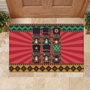 Black Nutcrackers Rubber Doormat Afro Christmas