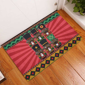 Black Nutcrackers Rubber Doormat Afro Christmas