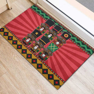 Black Nutcrackers Rubber Doormat Afro Christmas