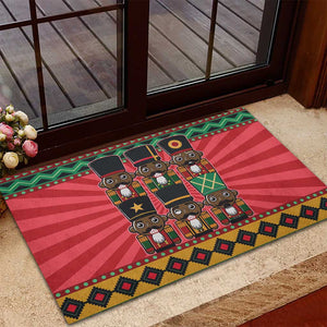 Black Nutcrackers Rubber Doormat Afro Christmas