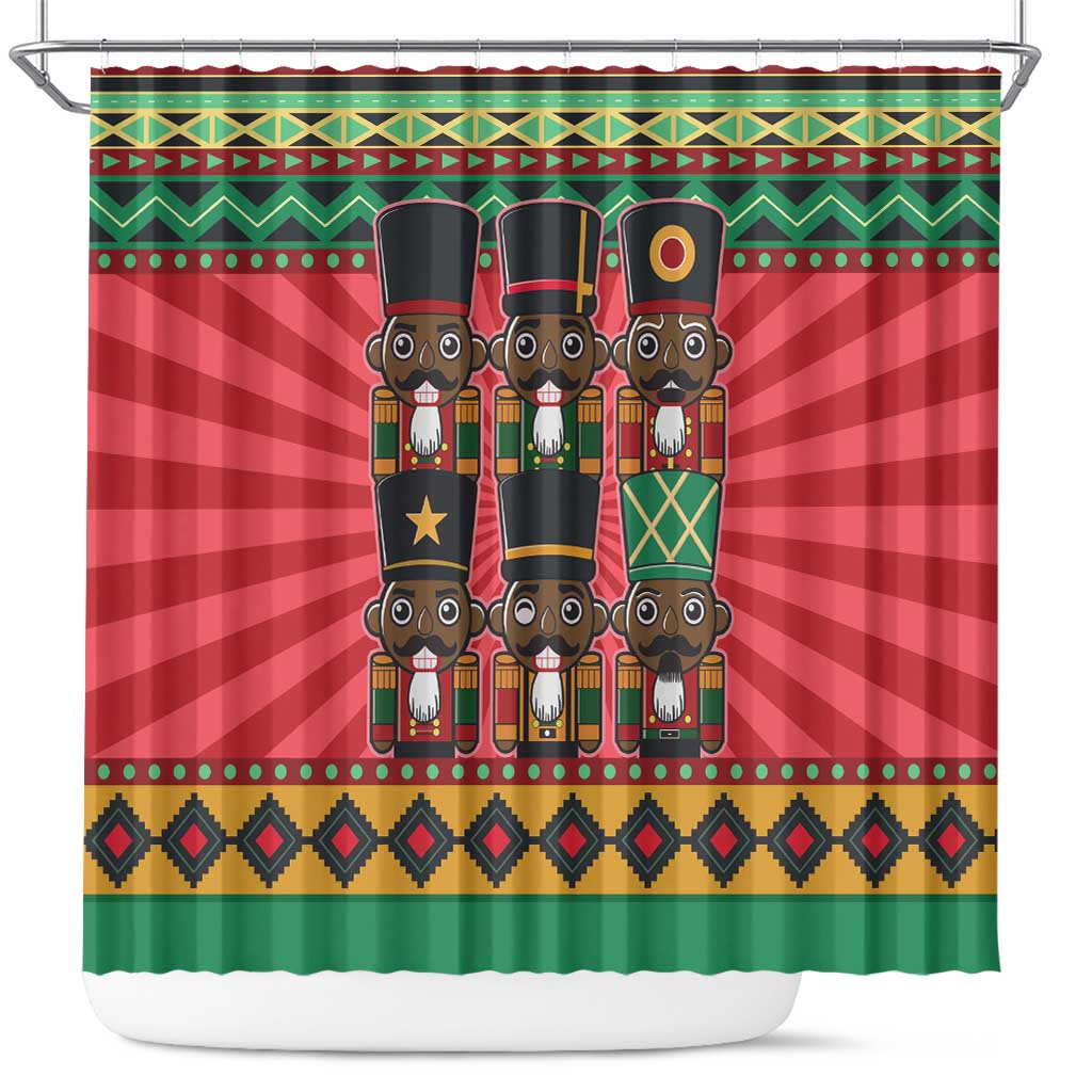 Black Nutcrackers Shower Curtain Afro Christmas