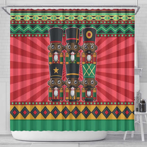 Black Nutcrackers Shower Curtain Afro Christmas