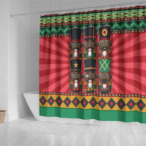 Black Nutcrackers Shower Curtain Afro Christmas