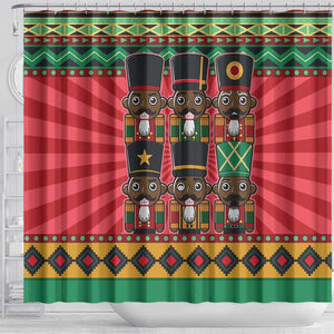 Black Nutcrackers Shower Curtain Afro Christmas